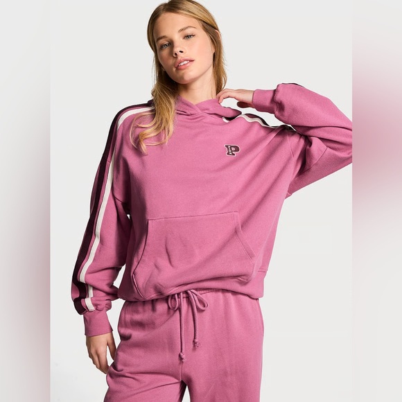 NWT VICTORIA’S SECRET PINK IVY FLEECE CAMPUS HOODIE - Picture 2 of 5